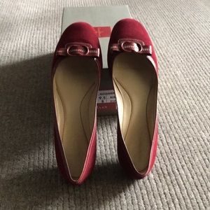 Cole Haan red suede flats sz 9.5